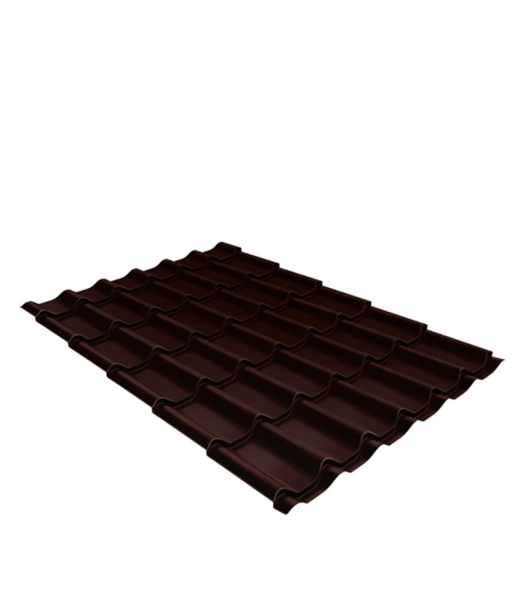 Металлочерепица 1,18х1,15 м толщина 0,5 мм Satin шоколад RAL 8017